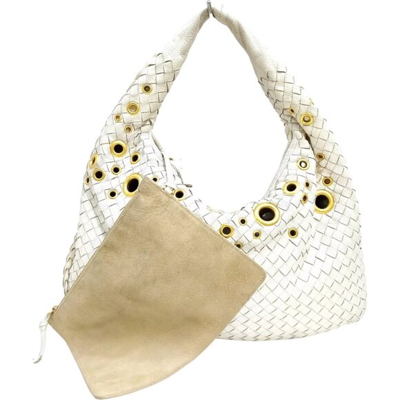 632443AH (S6) Bottega Veneta Hand Bag White Leather